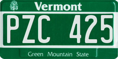 VT license plate PZC425
