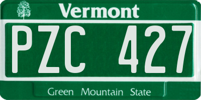 VT license plate PZC427