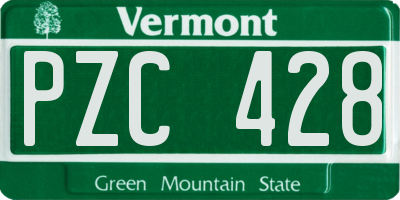VT license plate PZC428