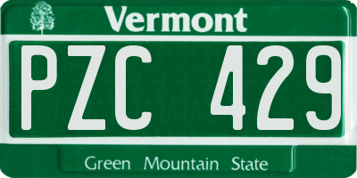 VT license plate PZC429