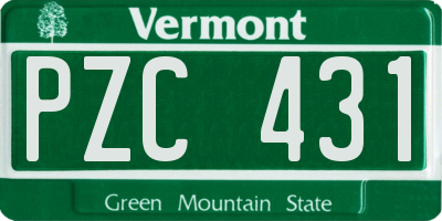 VT license plate PZC431