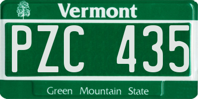 VT license plate PZC435