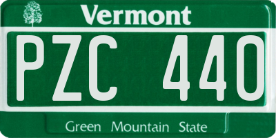 VT license plate PZC440