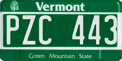 VT license plate PZC443