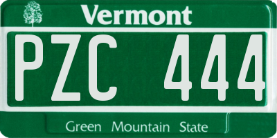 VT license plate PZC444