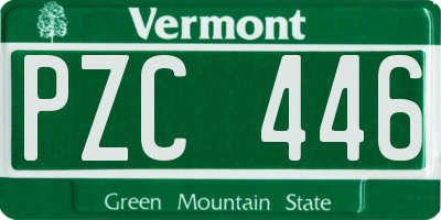 VT license plate PZC446