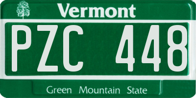 VT license plate PZC448