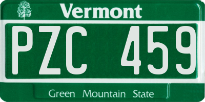VT license plate PZC459