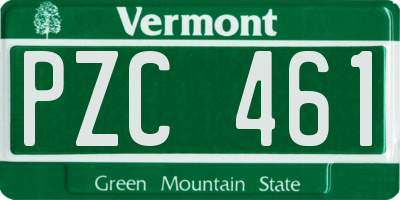 VT license plate PZC461