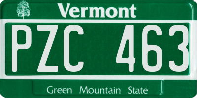 VT license plate PZC463