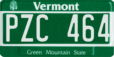 VT license plate PZC464