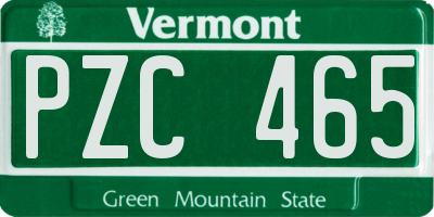 VT license plate PZC465