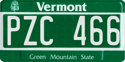 VT license plate PZC466