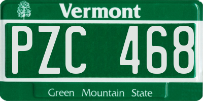 VT license plate PZC468