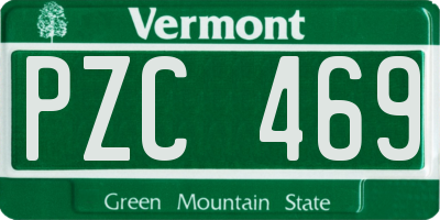 VT license plate PZC469