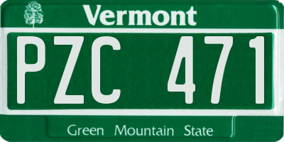VT license plate PZC471