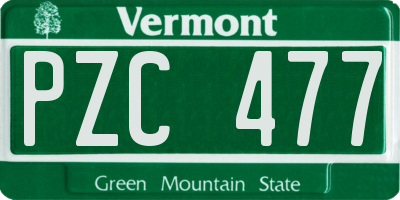VT license plate PZC477