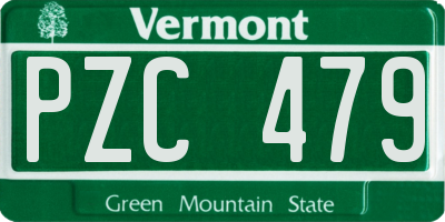 VT license plate PZC479