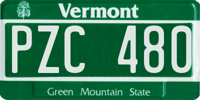 VT license plate PZC480