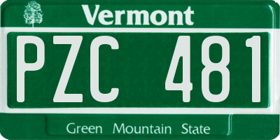 VT license plate PZC481