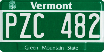 VT license plate PZC482