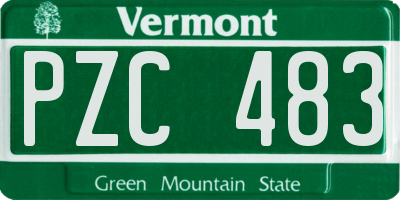 VT license plate PZC483