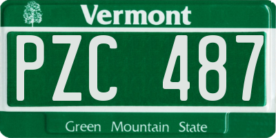 VT license plate PZC487