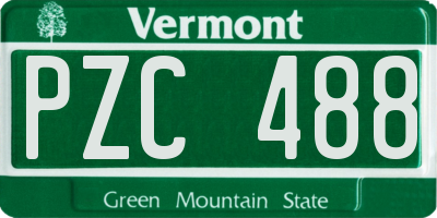 VT license plate PZC488