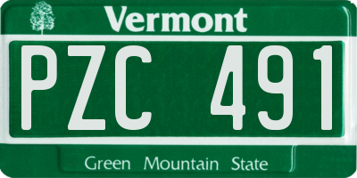 VT license plate PZC491
