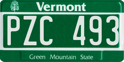 VT license plate PZC493