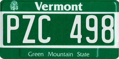 VT license plate PZC498