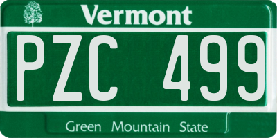 VT license plate PZC499