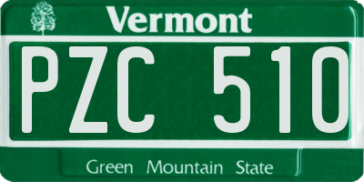 VT license plate PZC510