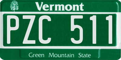 VT license plate PZC511
