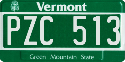 VT license plate PZC513