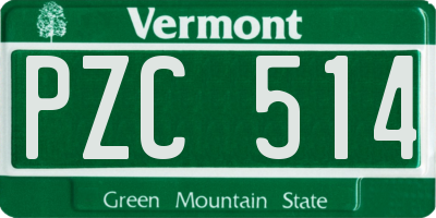 VT license plate PZC514