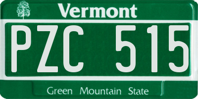 VT license plate PZC515