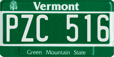 VT license plate PZC516