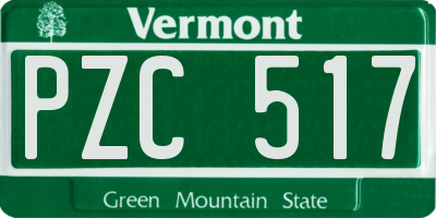VT license plate PZC517