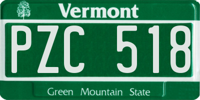 VT license plate PZC518