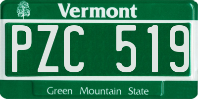 VT license plate PZC519