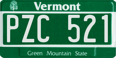 VT license plate PZC521