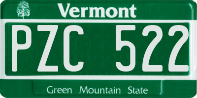 VT license plate PZC522