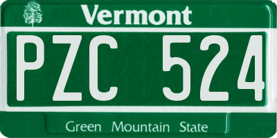 VT license plate PZC524