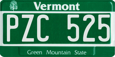 VT license plate PZC525