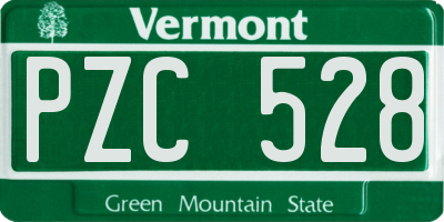 VT license plate PZC528