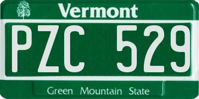 VT license plate PZC529