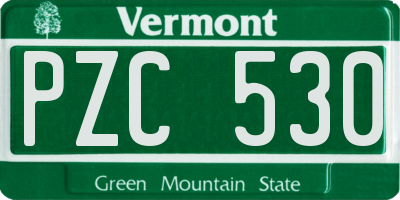 VT license plate PZC530