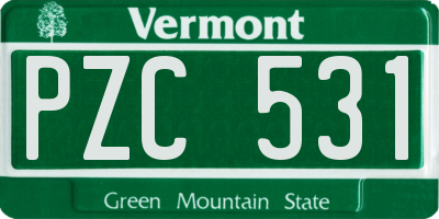 VT license plate PZC531