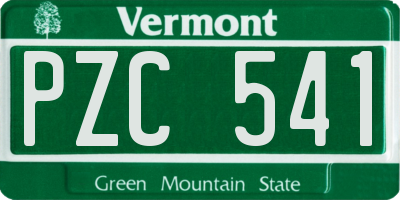 VT license plate PZC541